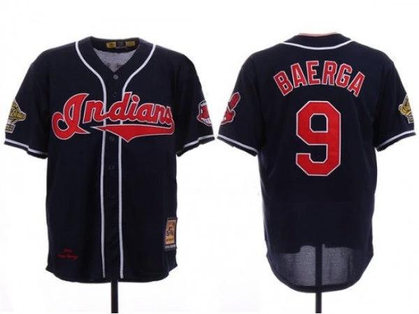 Cleveland Indians #9 Carlos Baerga Navy 1995 World Series Cooperstown Collection Cool Base Jersey by My Store