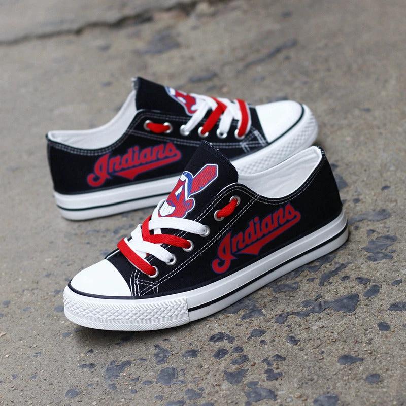 Cleveland Indians Limited Print Low Top Canvas Shoes Sport Sneakers For Men Women Fans by Crocs