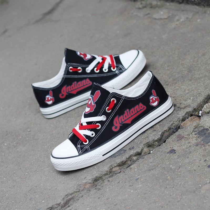 Cleveland Indians Limited Print Low Top Canvas Shoes Sport Sneakers For Men Women Fans by Crocs