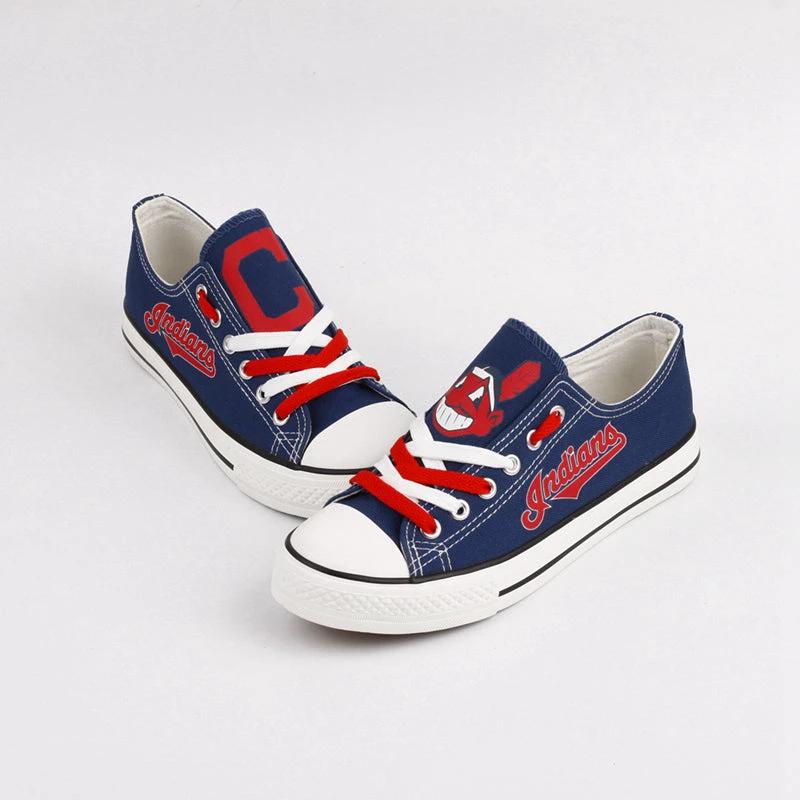 Cleveland Indians Limited Print Low Top Canvas Shoes Sport Sneakers For Men Women Fans by Crocs