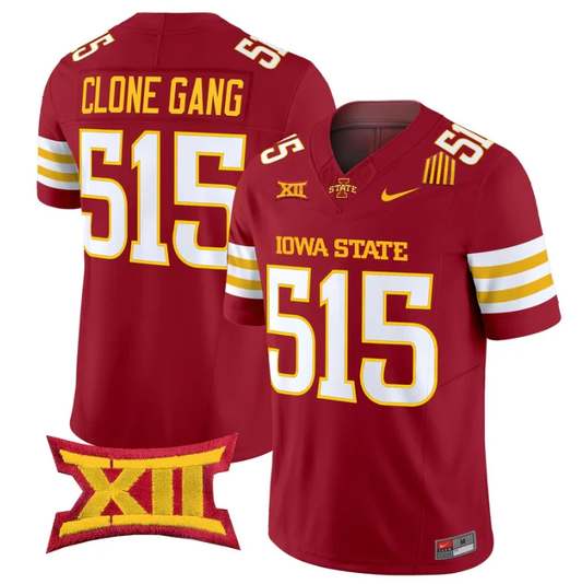 Clone Gang Jersey #515 Iowa State Cyclones 2025 Limited Stitched Cardinal by My Store NCAA Football Jerseys