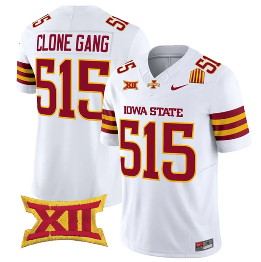 Clone Gang Jersey #515 Iowa State Cyclones 2025 Limited Stitched White by My Store NCAA Football Jerseys