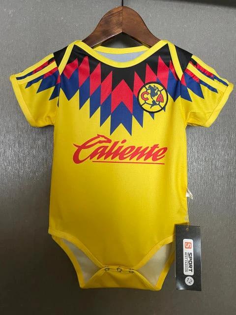 Club America 2025-26 Vibrant Little Eagle Fan Soccer Baby Bodysuit – Yellow by Soccer Jersey