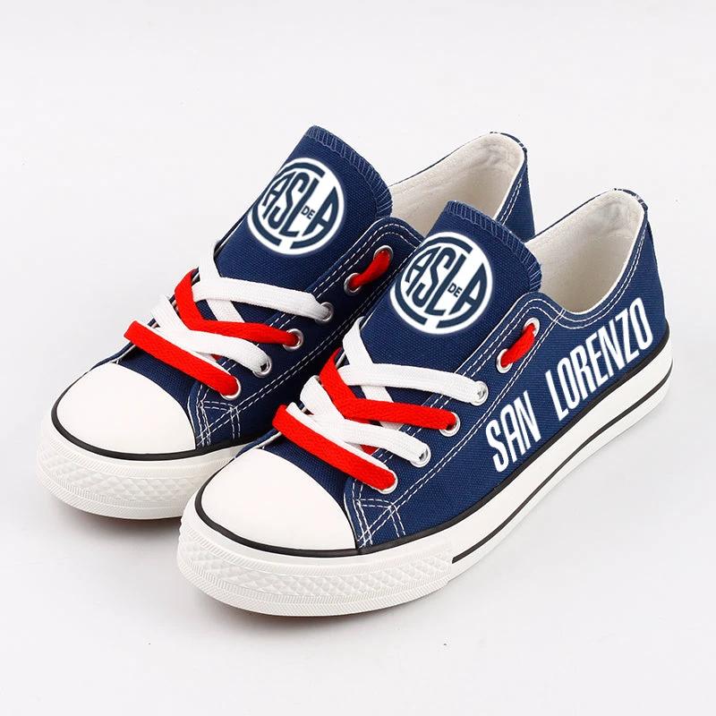 Club Atlético San Lorenzo de Almagro Low Top Canvas Sport Sneakers Shoes For Men Women Fans by Crocs