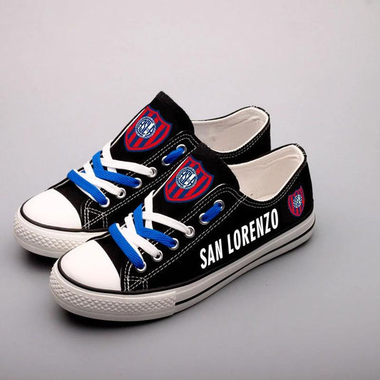 Club Atlético San Lorenzo de Almagro Low Top Canvas Sport Sneakers Shoes For Men Women Fans by Crocs
