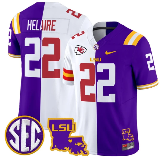 Clyde Edwards-Helaire Jersey #22 LSU Tiger Split Vapor Limited Football by My Store