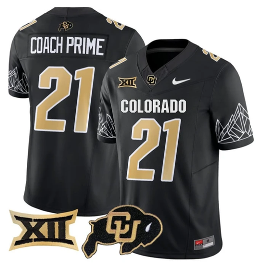 Coach Prime Jersey #21 Colorado Buffaloes 2025 Limited V2 Stitched Black by NCAA Football Jersey