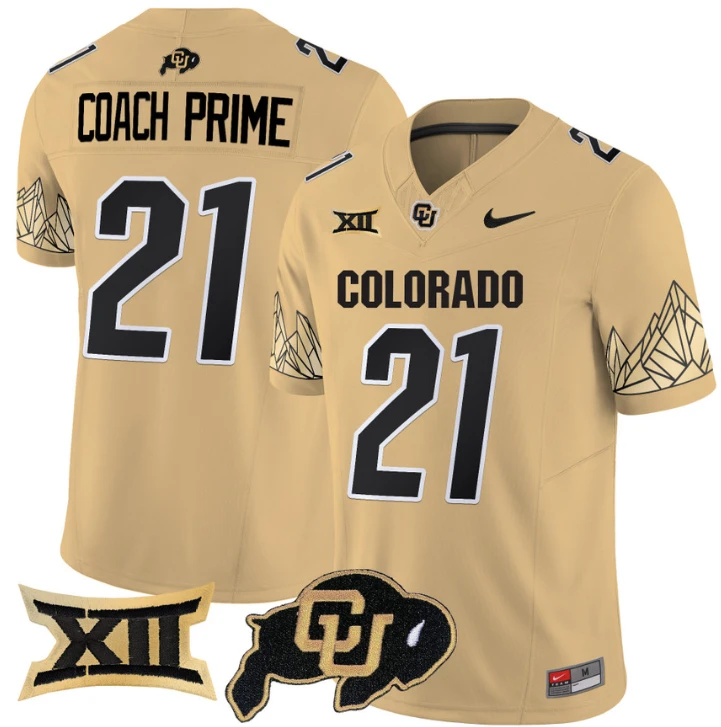 Coach Prime Jersey #21 Colorado Buffaloes Vapor Limited Football Gold by My Store