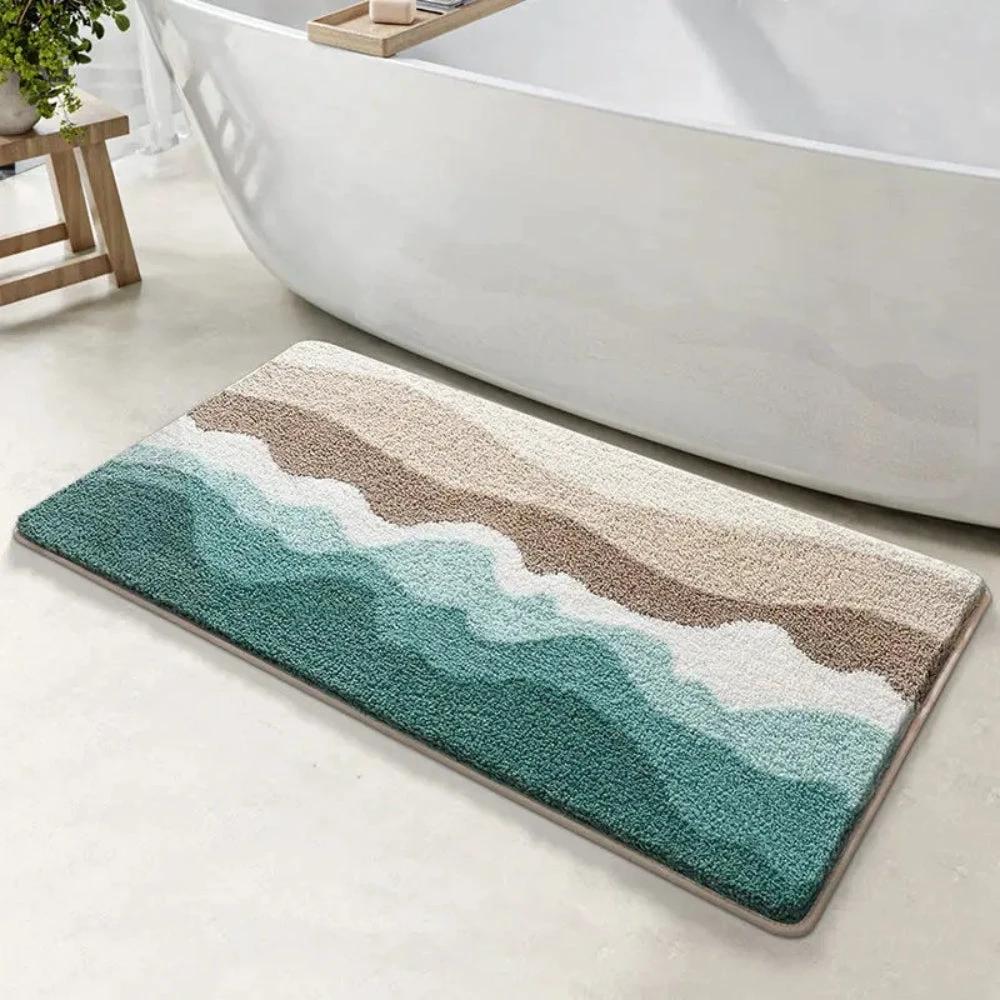 Coastal Wave Pattern Non-Slip Bath Mat by Casa & Beyond