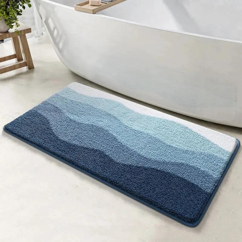 Coastal Wave Pattern Non-Slip Bath Mat by Casa & Beyond