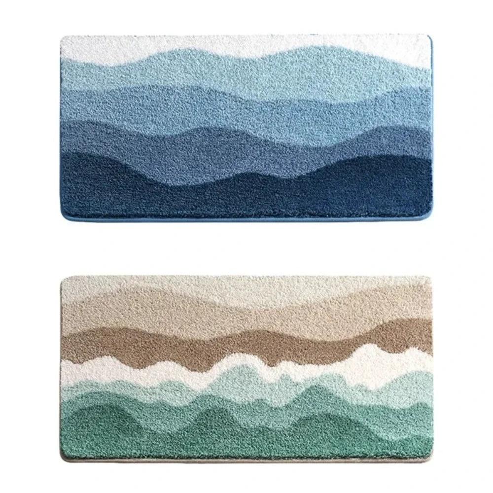 Coastal Wave Pattern Non-Slip Bath Mat by Casa & Beyond