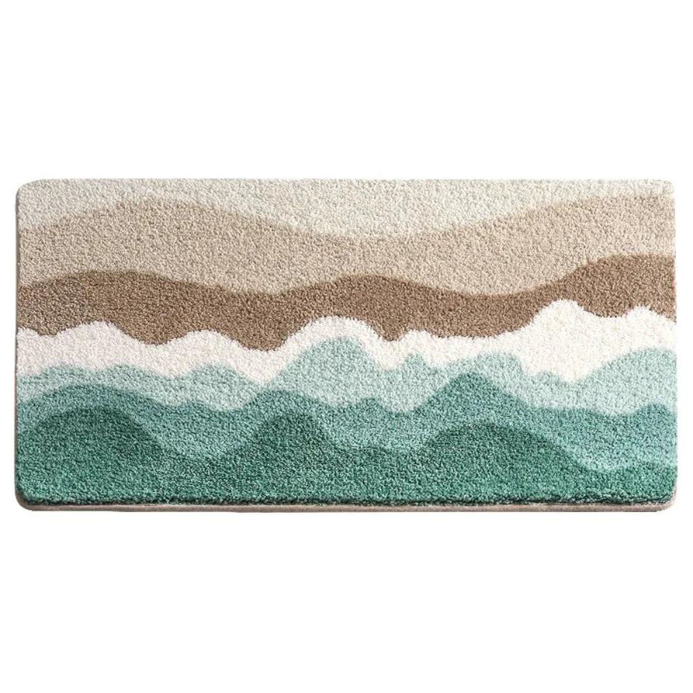 Coastal Wave Pattern Non-Slip Bath Mat by Casa & Beyond