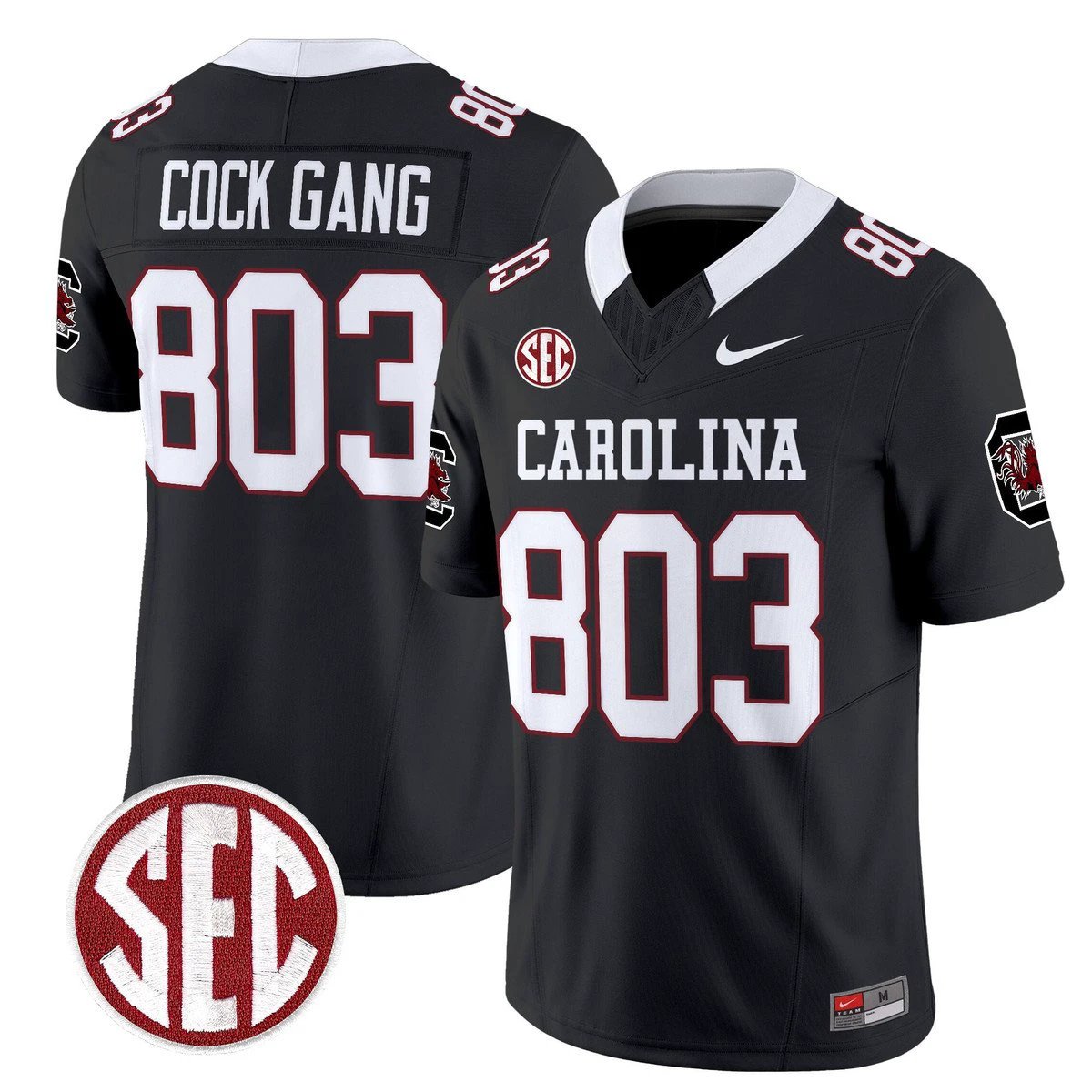 Cock Gang Jersey #803 Carolina 1980 Throwback Rebrand 2026 Stitched Black by My Store NCAA Football Jerseys