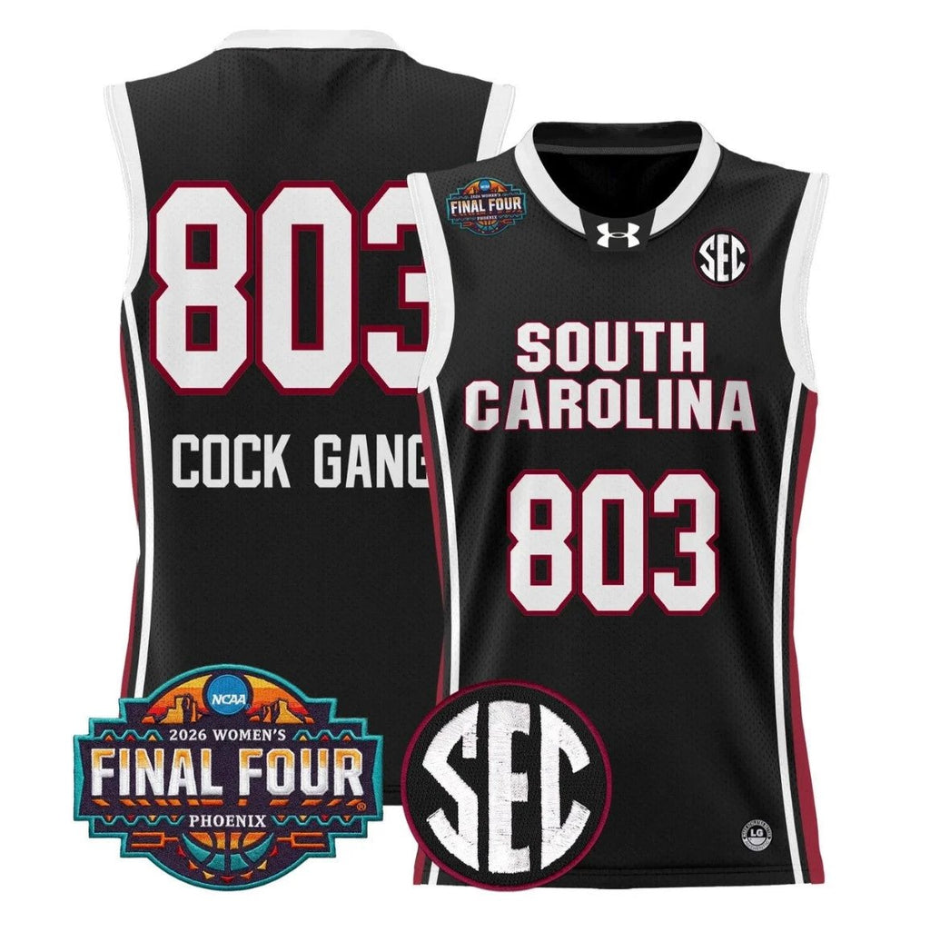 Cock Gang Jersey #803 South Carolina 2026 Final Four Stitched Black by My store basketball