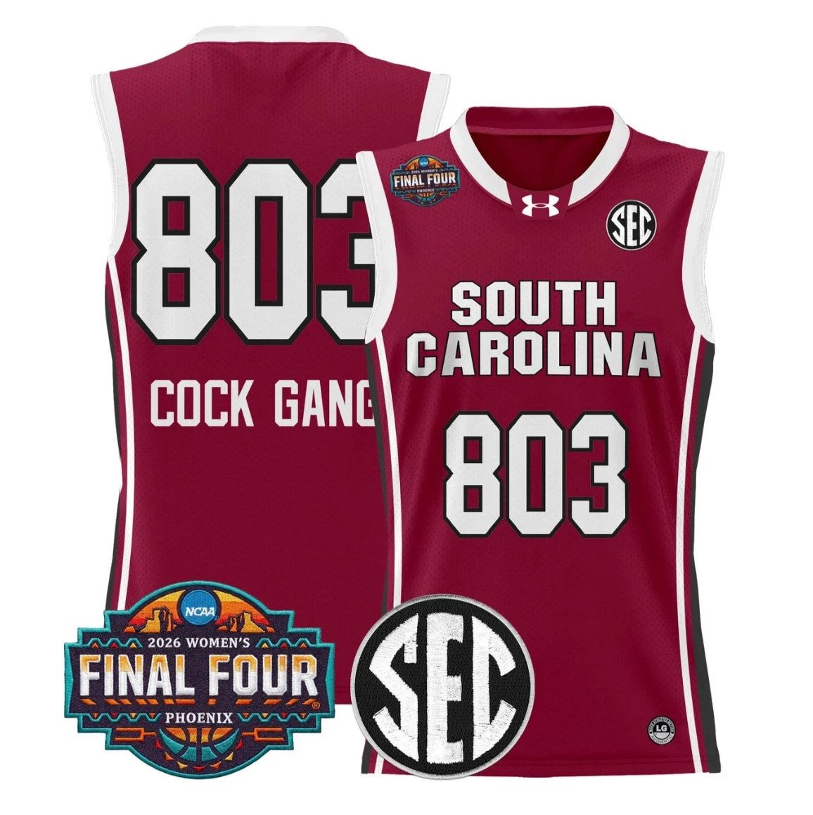 Cock Gang Jersey #803 South Carolina 2026 Final Four Stitched Garnet by My store basketball