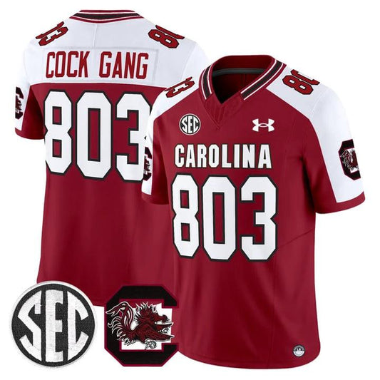 Cock Gang Jersey #803 South Carolina Gamecocks 2025 Stitched Garnet Alternate by My Store