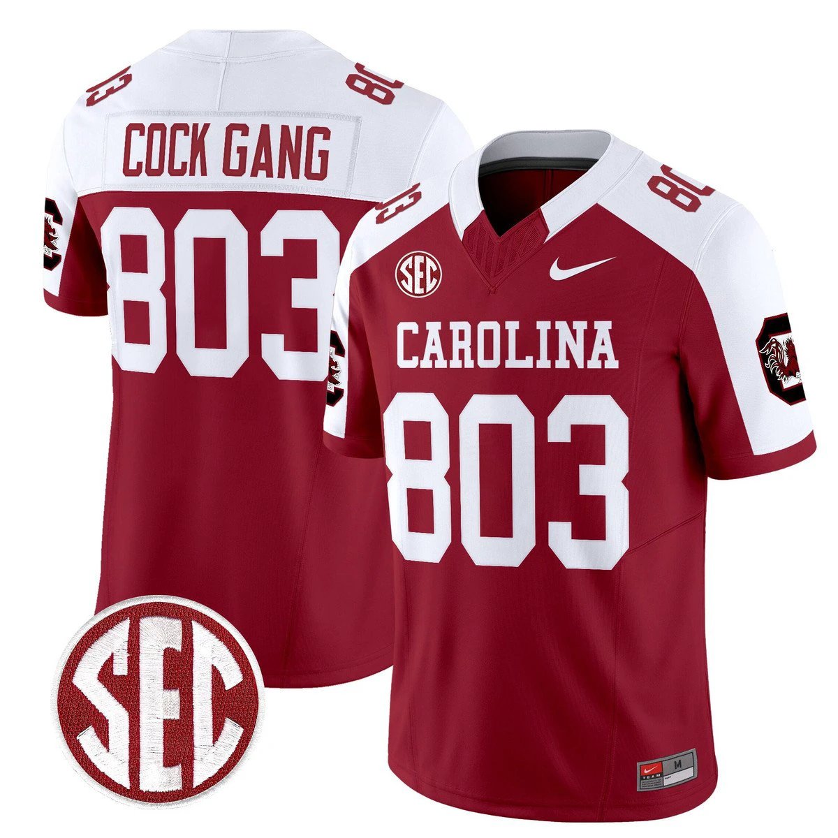 Cock Gang Jersey #803 Carolina 1980 Throwback Rebrand 2026 Stitched by My Store NCAA Football Jerseys