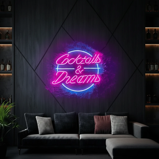 Cocktails And Dreams Neon Sign Bar Decor Neon Sign by Neonchics