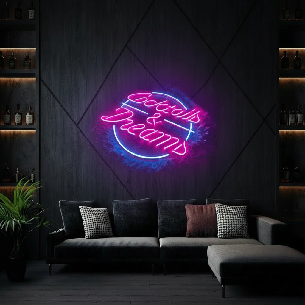 Cocktails And Dreams Neon Sign Bar Decor Neon Sign by Neonchics