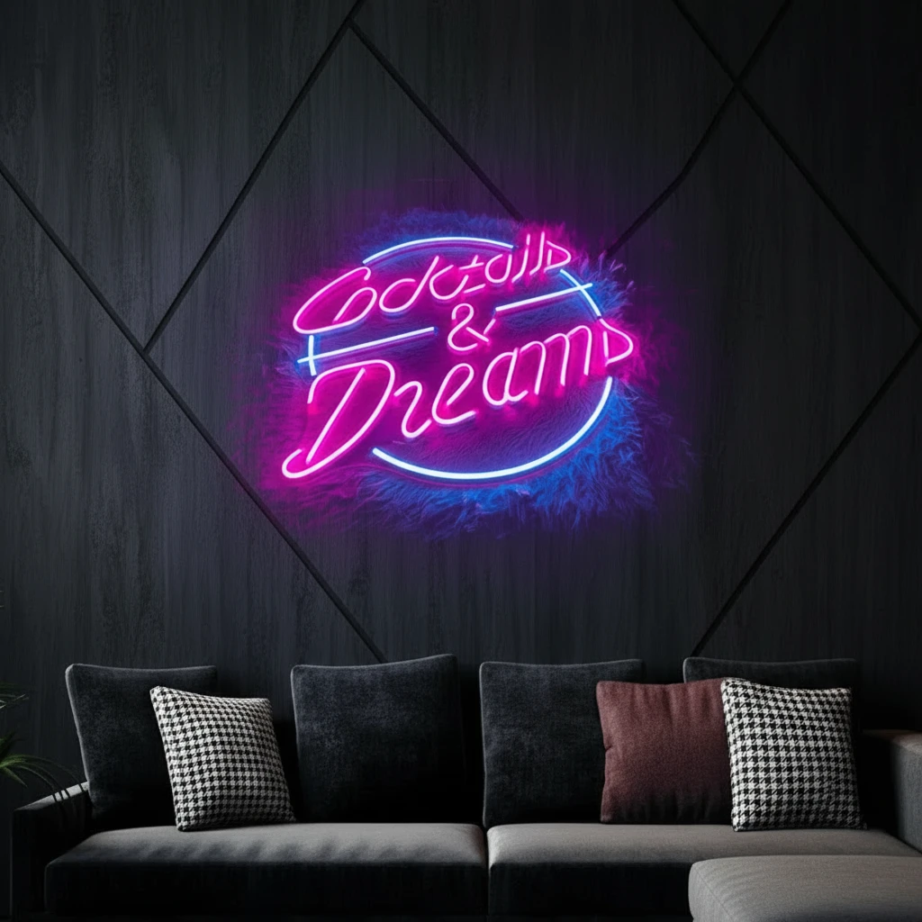 Cocktails And Dreams Neon Sign Bar Decor Neon Sign by Neonchics