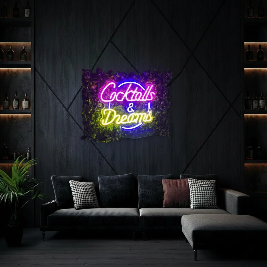Cocktails & Dreams Neon Sign Bar Led Neon Sign by Neonchics
