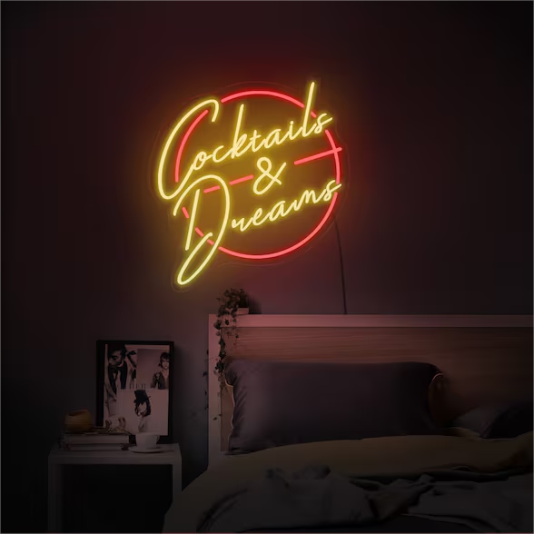 Cocktails and Dreams Neon Sign Bar Wall Decor Sign by Neonchics