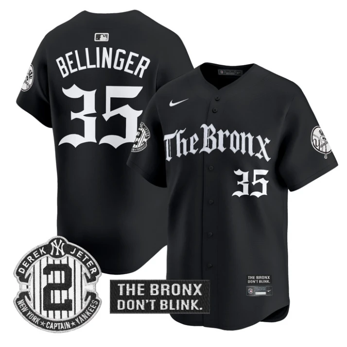 Cody Bellinger Jersey #35 Yankees The Bronx Gothic Ink Drop Edition Black by My Store