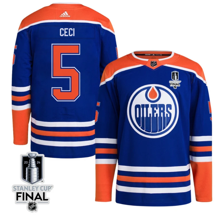 Cody Ceci 5 Edmonton Oilers 2024 STANLEY CUP Final Home Primegreen Jersey Men, Royal by Hockey David