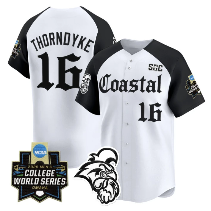 Colby Thorndyke Jersey #16 Coastal Carolina 2025 World Series Gothic by My Store