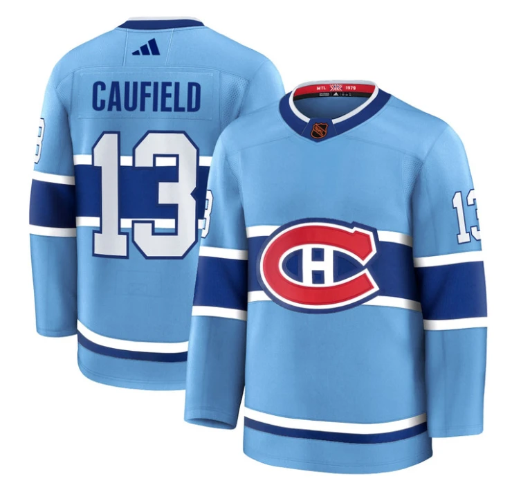 Cole Caufield Jersey #13 Montreal Canadiens Timeless Premium Stitched Reverse Retro by Hockey David