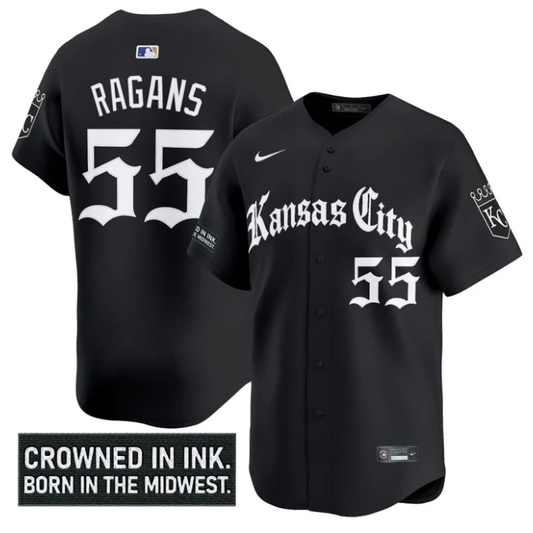 Cole Ragans Jersey #55 Kansas City Royals Gothic Crown Edition Vapor Stitched Black by My Store