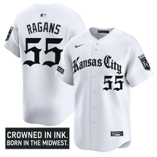 Cole Ragans Jersey #55 Kansas City Royals Gothic Crown Edition Vapor Stitched White by My Store