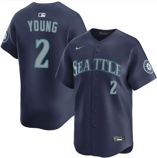 Cole Young Jersey #2 Mariners Vapor Premier Limited All Stitched by My Store