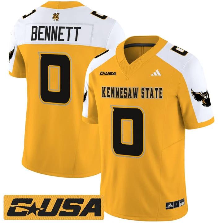Coleman Bennett Jersey #0 Kennesaw State Owls 2025 Vapor Stitched by My Store NCAA Football Jerseys