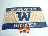 NCAA University of Washington Banner Washington Huskies 100% Polyester Flag UW Large 3FTX 5FT Size by flagsshop
