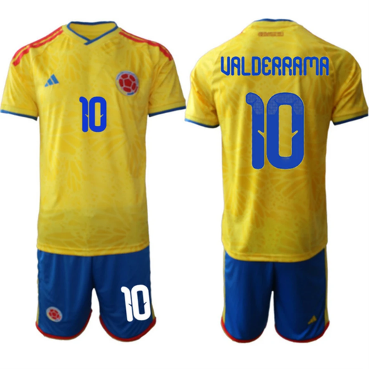 Colombia Team #10 Carlos Valderrama Yellow 2026 World Cup Home Soccer Jersey Suit by Soccer Jersey