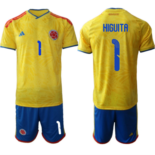 Colombia Team #1 René Higuita Yellow 2026 World Cup Home Soccer Jersey Suit by Soccer Jersey