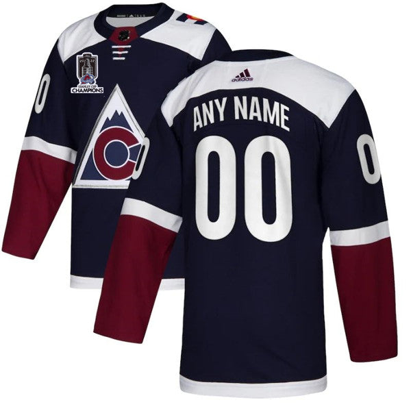Colorado Avalanche Avtive Player Custom 2022 Navy Stanley Cup Champions Patch Stitched Jersey by Hockey David