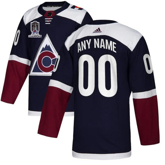 Colorado Avalanche Avtive Player Custom 2022 Navy Stanley Cup Champions Patch Stitched Jersey by Hockey David