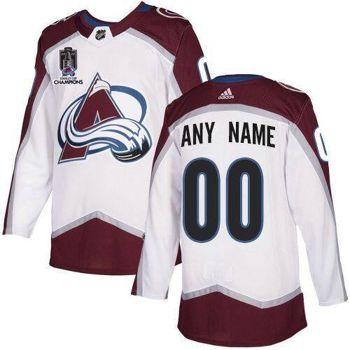 Colorado Avalanche Avtive Player Custom 2022 White Stanley Cup Champions Patch Stitched Jersey 1 by Hockey David