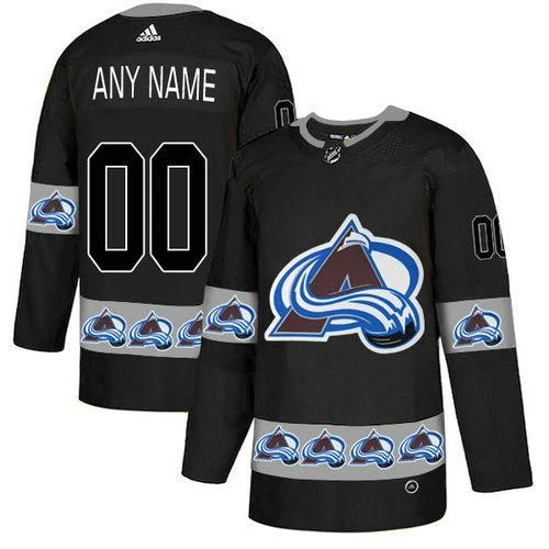 Colorado Avalanche Custom Black Team Logos Fashion Jersey by Hockey David