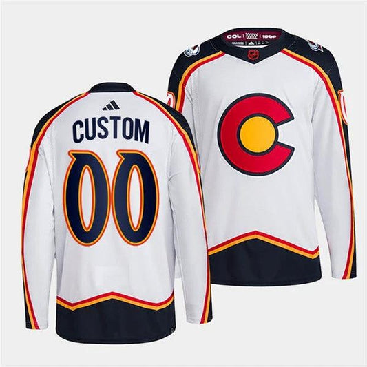 Colorado Avalanche Custom White 2022-23 Reverse Retro Stitched Jersey by Hockey David