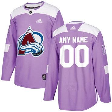 Colorado Avalanche Purple Pink Custom Hockey Fights Cancer Practice Jersey by Hockey David