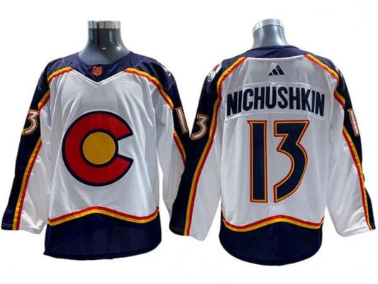 Colorado Avalanche #13 Valeri Nichushkin White 2022&23 Reverse Retro Jersey by Hockey David