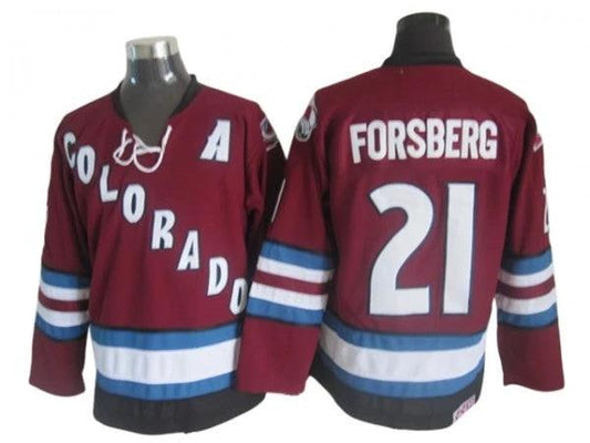 Colorado Avalanche #21 Peter Forsberg Burgundy 2002 Vintage CCM Jersey by Hockey David