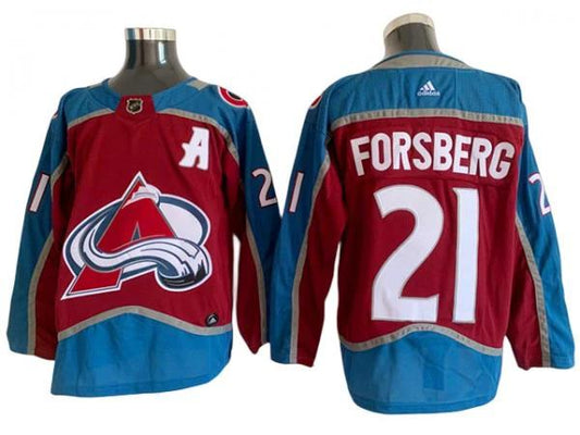 Colorado Avalanche #21 Peter Forsberg Burgundy Home Jersey by Hockey David