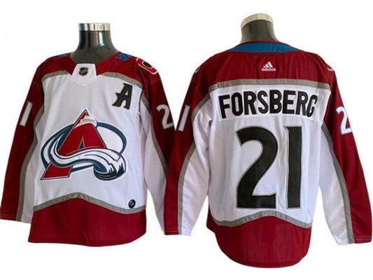 Colorado Avalanche #21 Peter Forsberg White Jersey by Hockey David