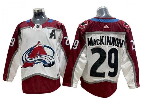 Colorado Avalanche #29 Nathan MacKinnon White Away Jersey by Hockey David