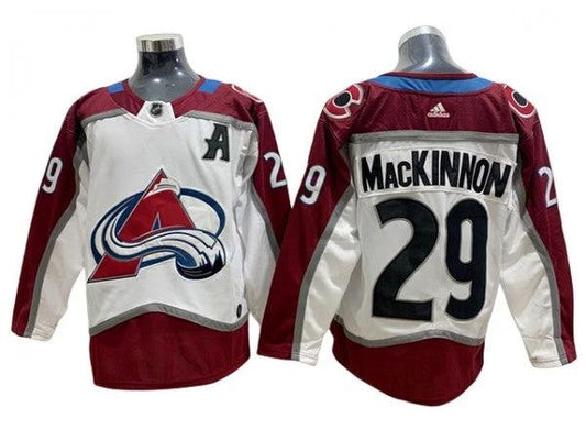 Colorado Avalanche #29 Nathan MacKinnon White Away Jersey by Hockey David
