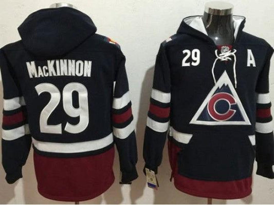 Colorado Avalanche #29 Nathan Mackinnon Navy Hoodie by Hockey David
